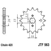 Reťazové koliečko JT JTF 563-13 13T, 420